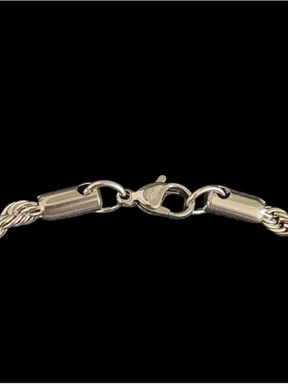 ROPE STAINLESS STEEL 5MM BRACELET- SILVER - 7.5 INCHES IN LENGTH